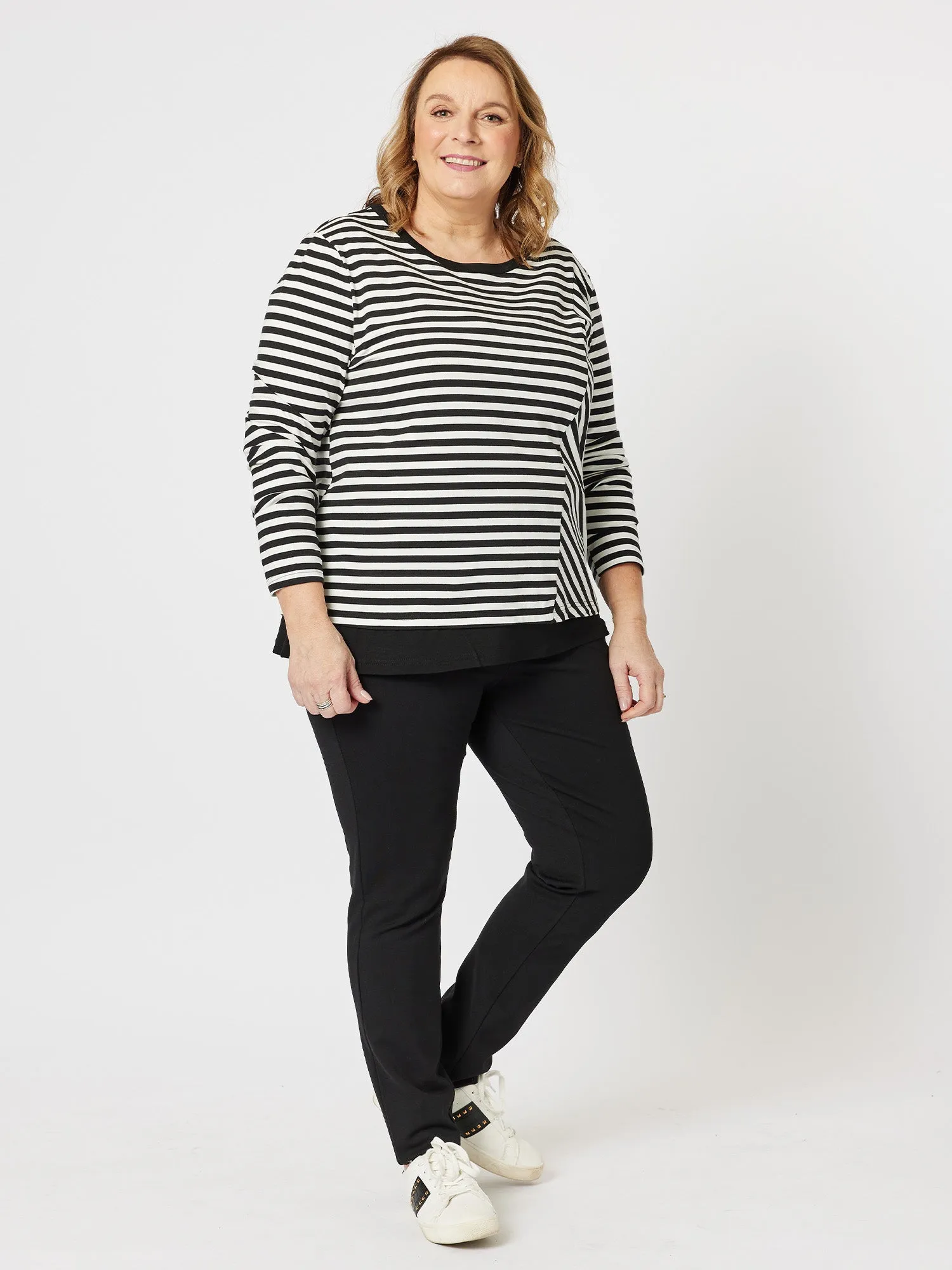 Sarah Stripe Long Sleeve Top - Black sold by RC & Co product image thumbnail 4