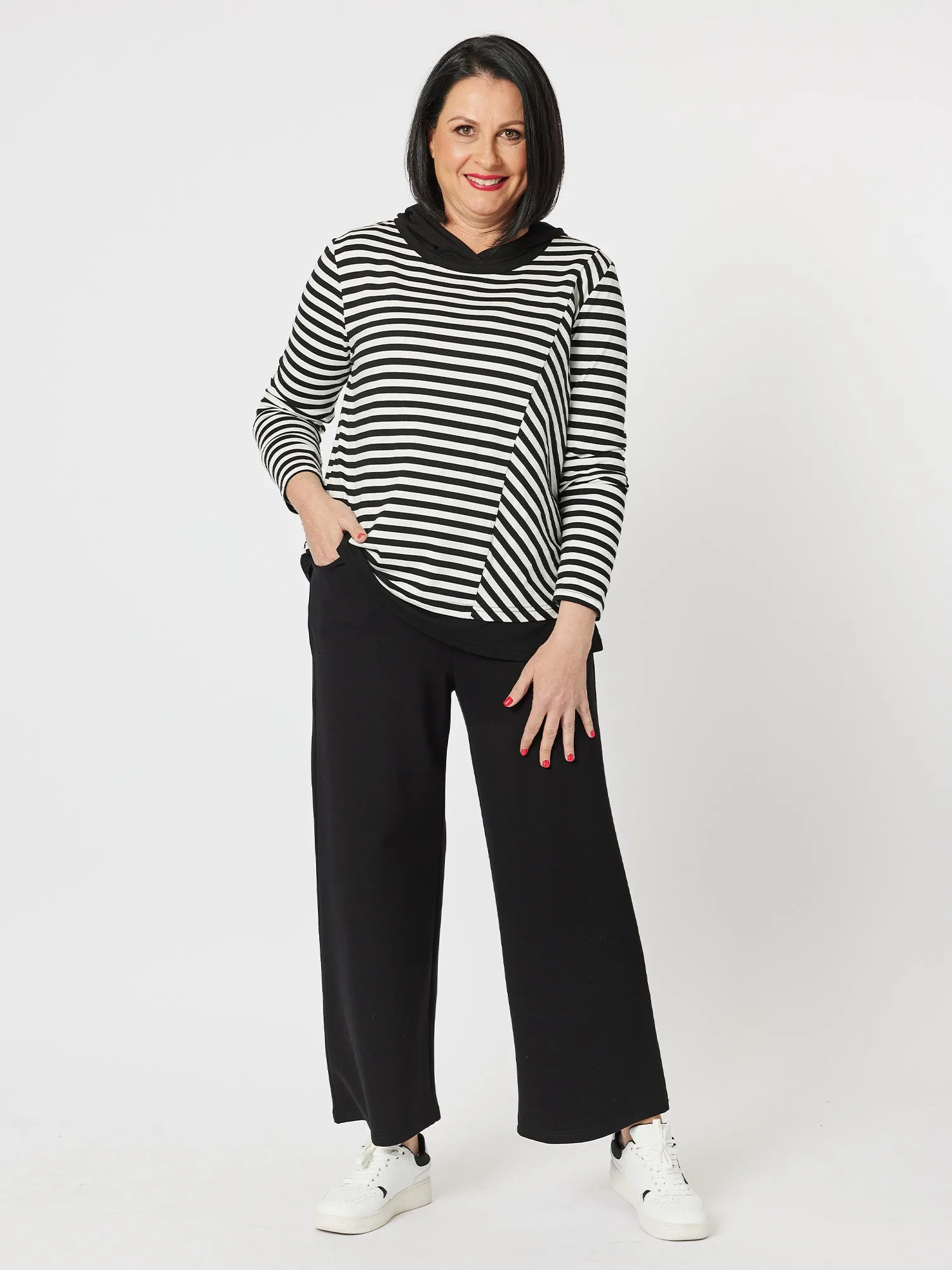 Sarah Stripe Long Sleeve Top - Black sold by RC & Co product image thumbnail 5