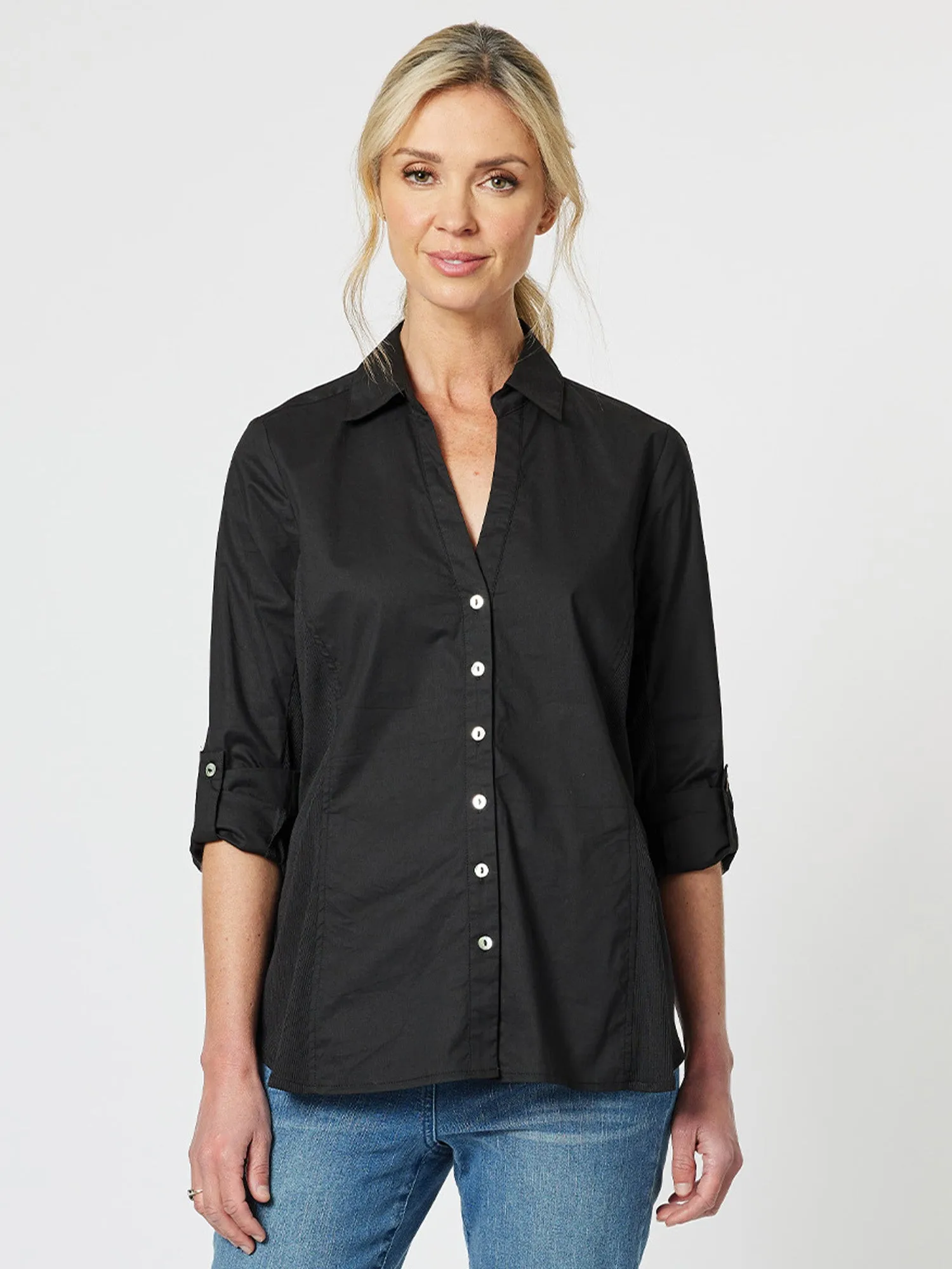 Emma Rib Detail Shirt - Black sold by RC & Co product image thumbnail 4