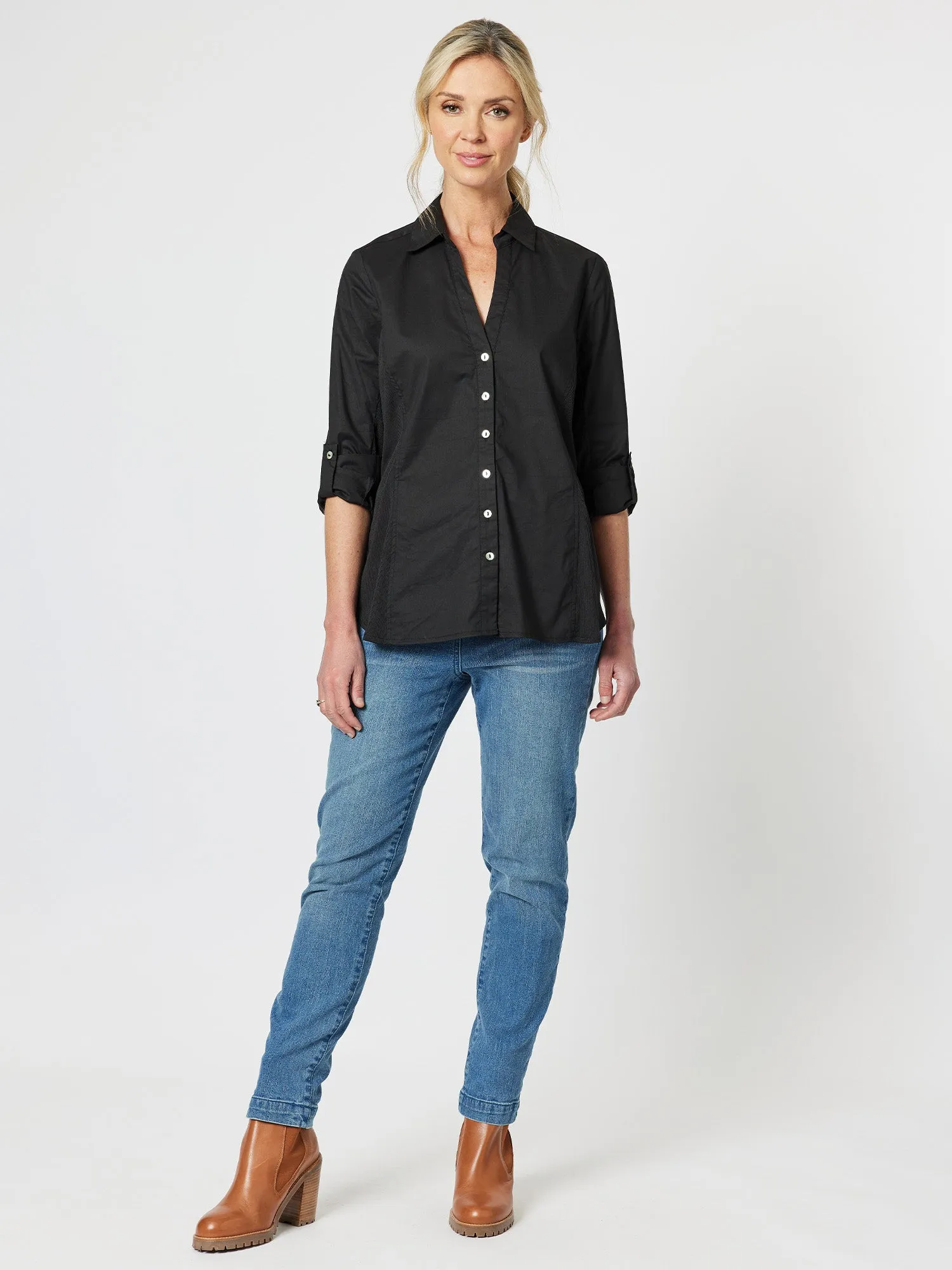 Emma Rib Detail Shirt - Black sold by RC & Co product image thumbnail 5
