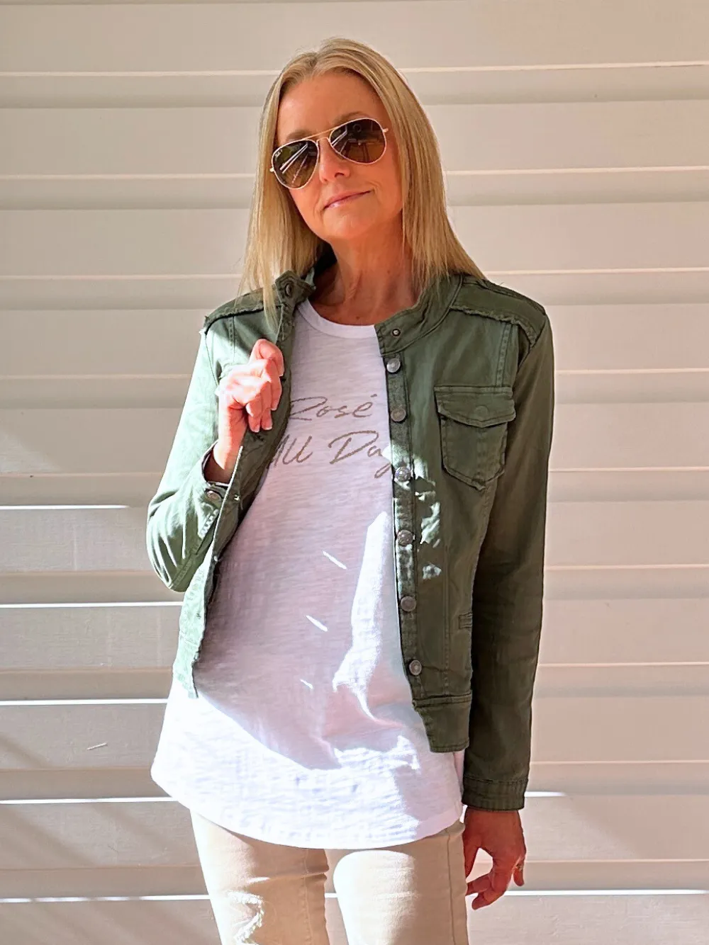 Military Style Denim Jacket - Khaki sold by RC & Co product image thumbnail 2