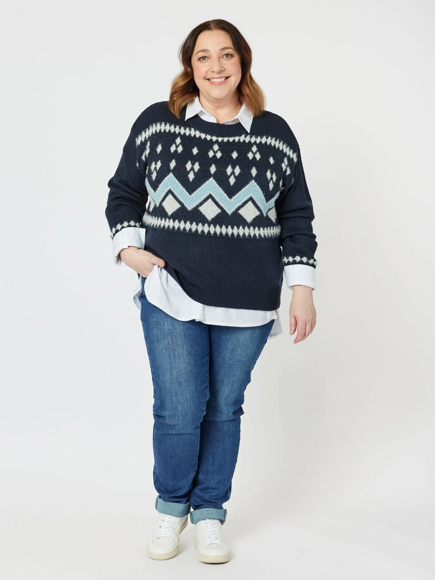 Aspen Fairisle Knit Jumper - Midnight sold by RC & Co product image thumbnail 2