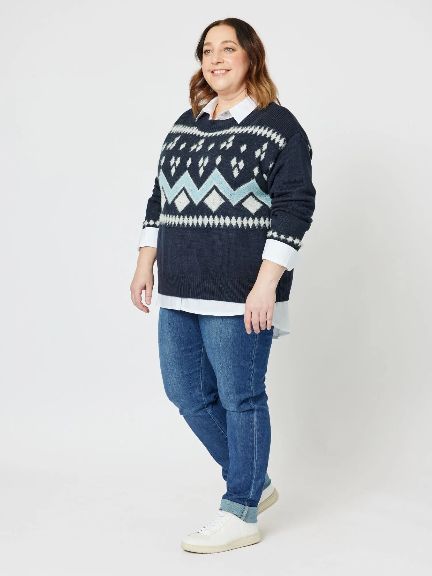 Aspen Fairisle Knit Jumper - Midnight sold by RC & Co product image thumbnail 5
