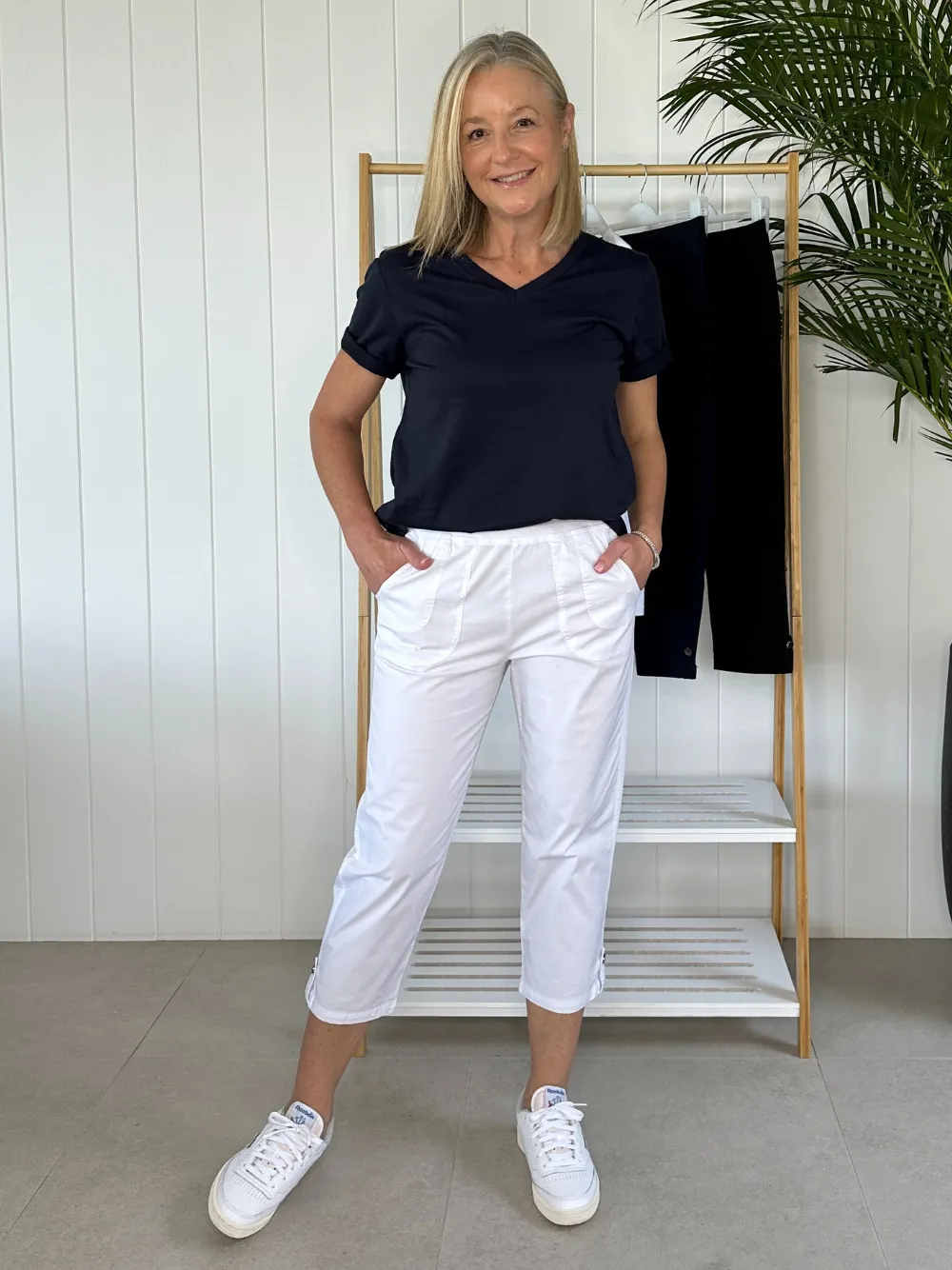 Santorini Cropped Cotton Pant - White sold by RC & Co product image thumbnail 2