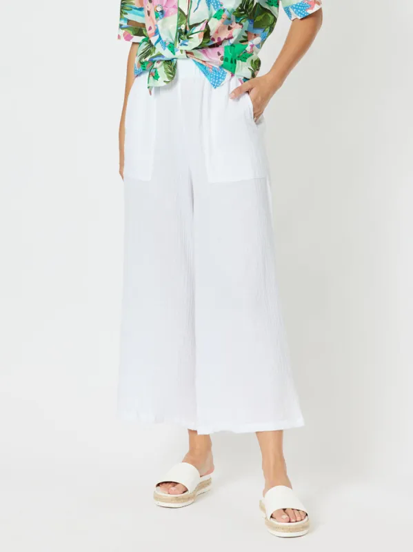 Byron Textured Wide Leg Pant - White sold by RC & Co