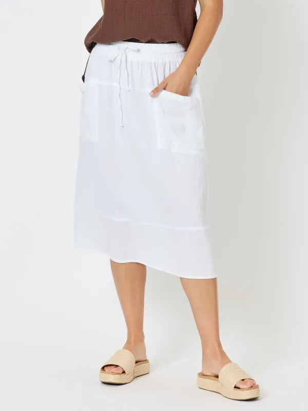 Byron Cotton Skirt - White sold by RC & Co