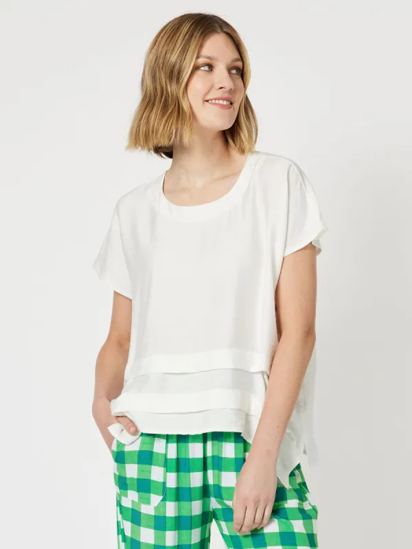 Piatto Pleat Front Top - White sold by RC & Co