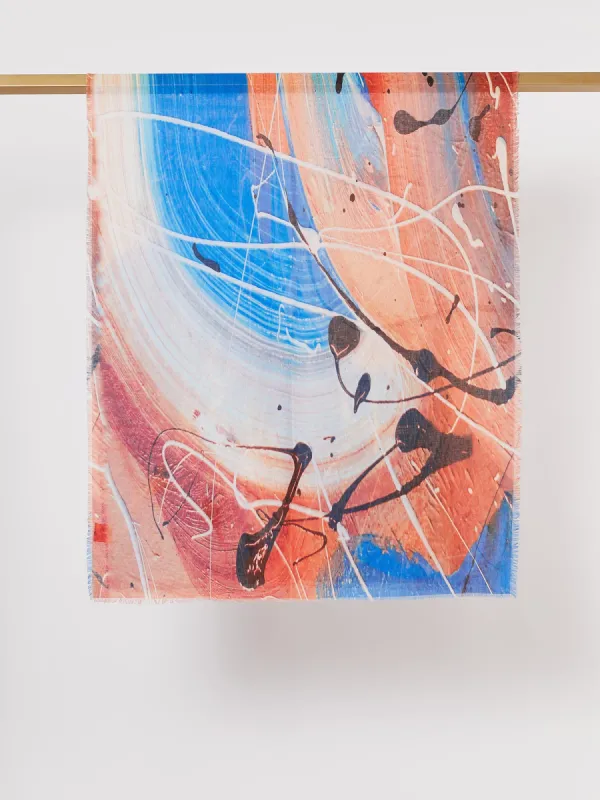Jackson Printed Scarf - Blue sold by RC & Co