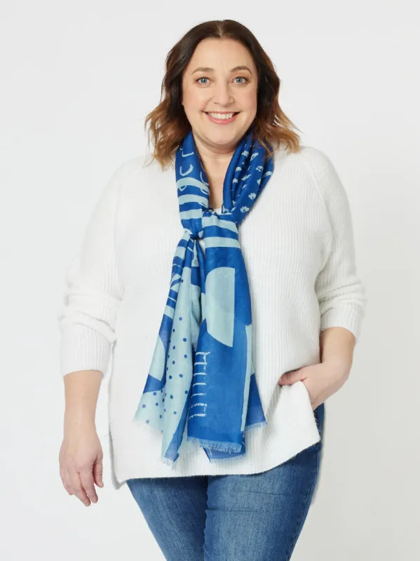 Tribal Scarf - Blue sold by RC & Co