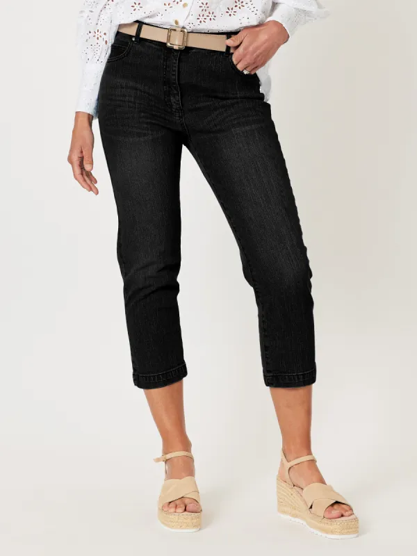 Miracle High Rise Cropped Jean - Black sold by RC & Co