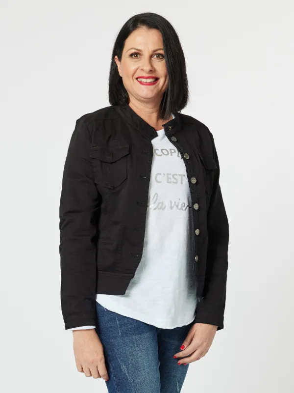 Maggie Denim Jacket - Black sold by RC & Co