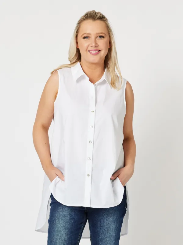 Jordan Sleeveless Shirt - White sold by RC & Co