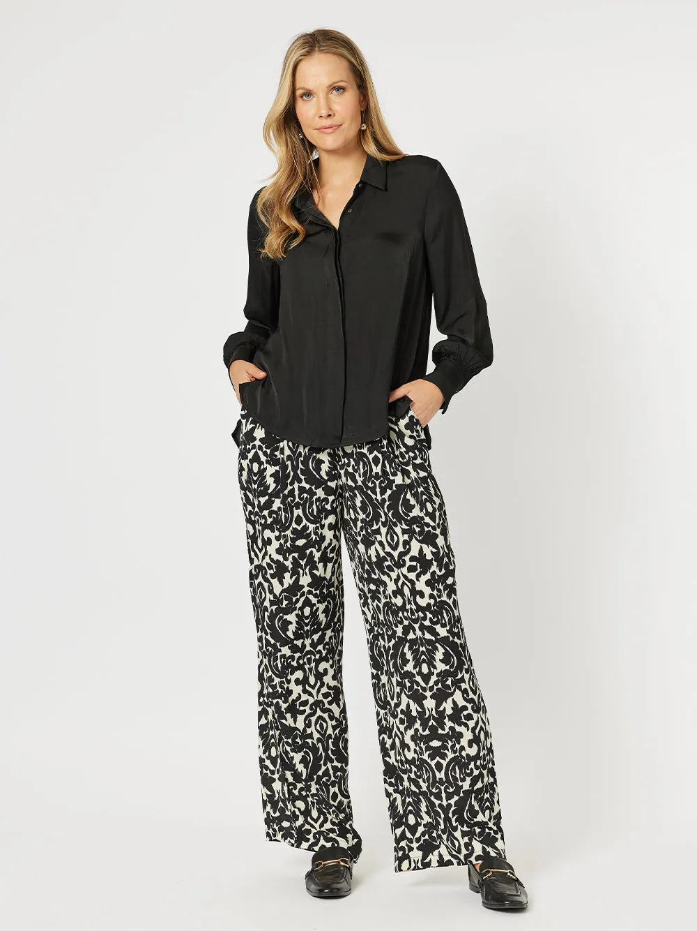 Luxe Shirt With Cuff Detail - Black sold by RC & Co product image thumbnail 2