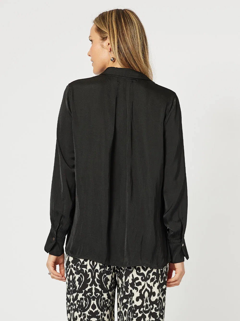 Luxe Shirt With Cuff Detail - Black sold by RC & Co product image thumbnail 4