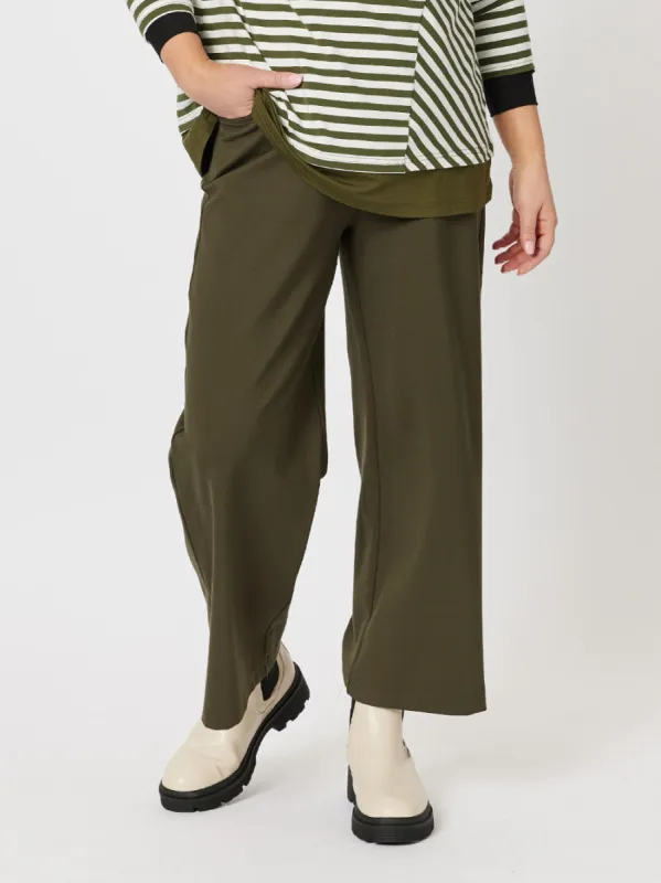 Kimmy Ponte Wide Leg Pant - Khaki sold by RC & Co