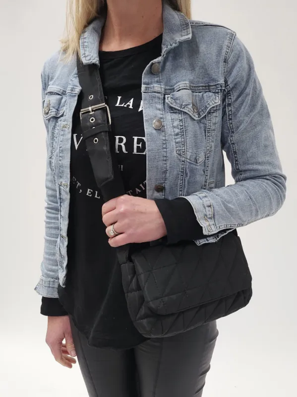 Mimi Crossbody Puffer Bag - Black sold by RC & Co