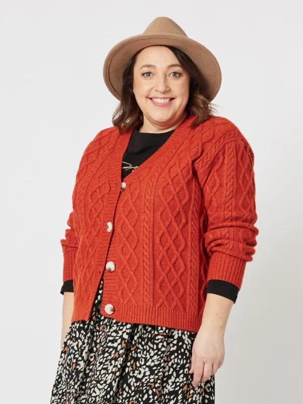 Diana Cable Cardigan - Maple sold by RC & Co
