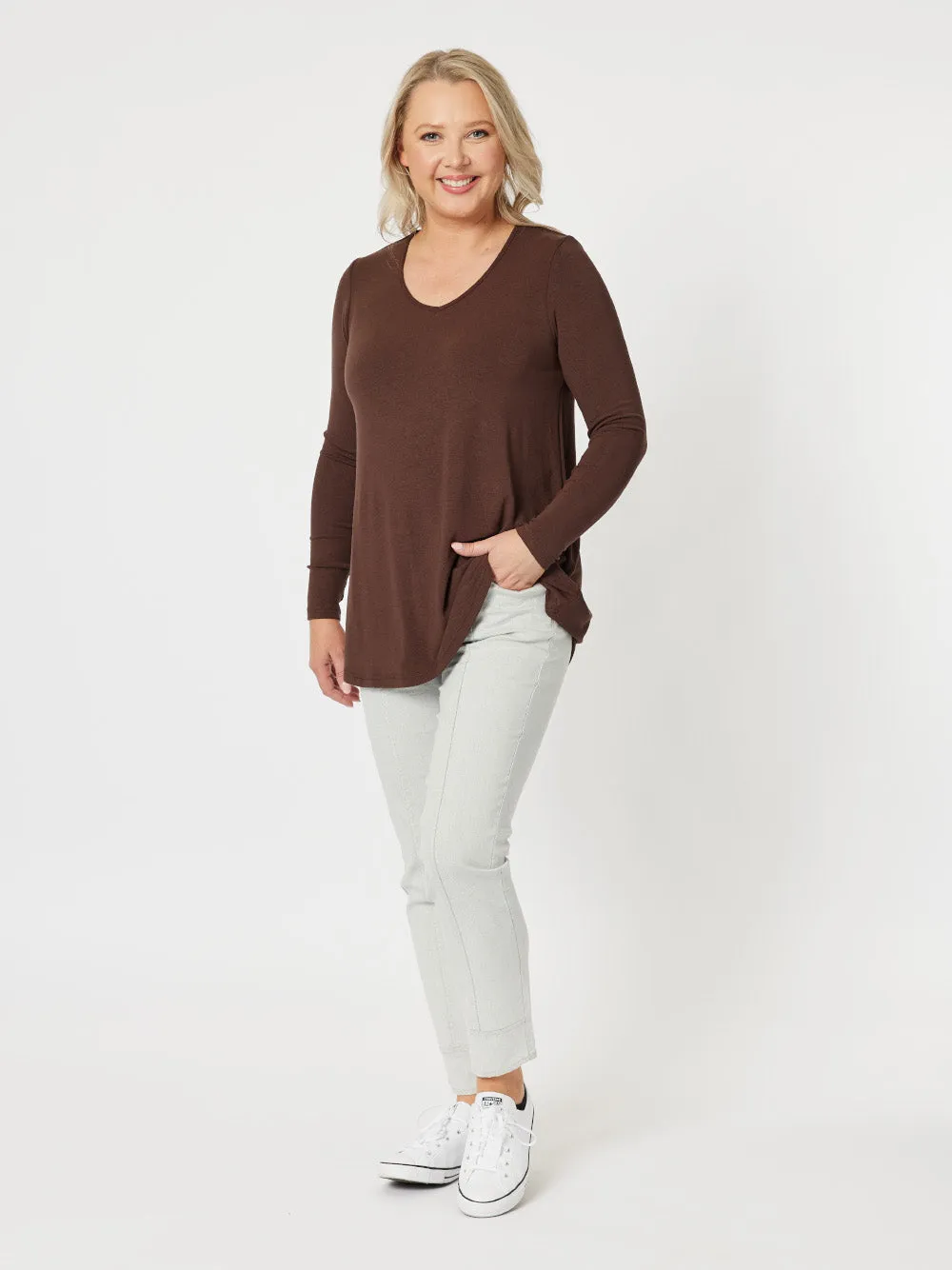 Keely Long Sleeve Top - Chocolate sold by RC & Co product image thumbnail 2