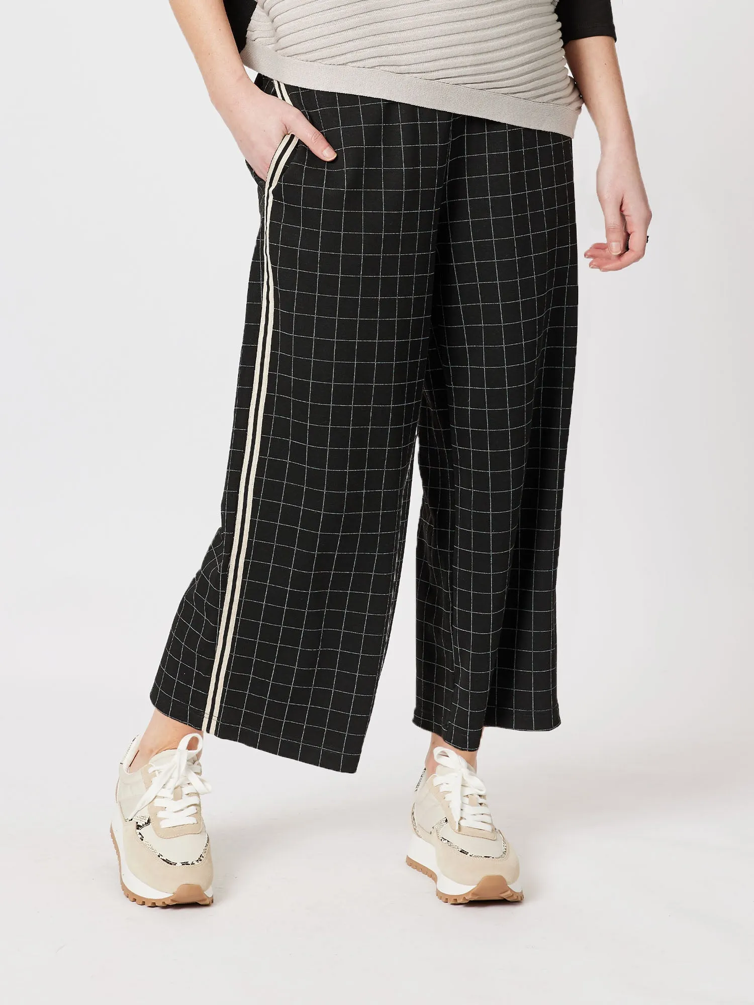 Derby Check Wide Leg Pant - Black sold by RC & Co