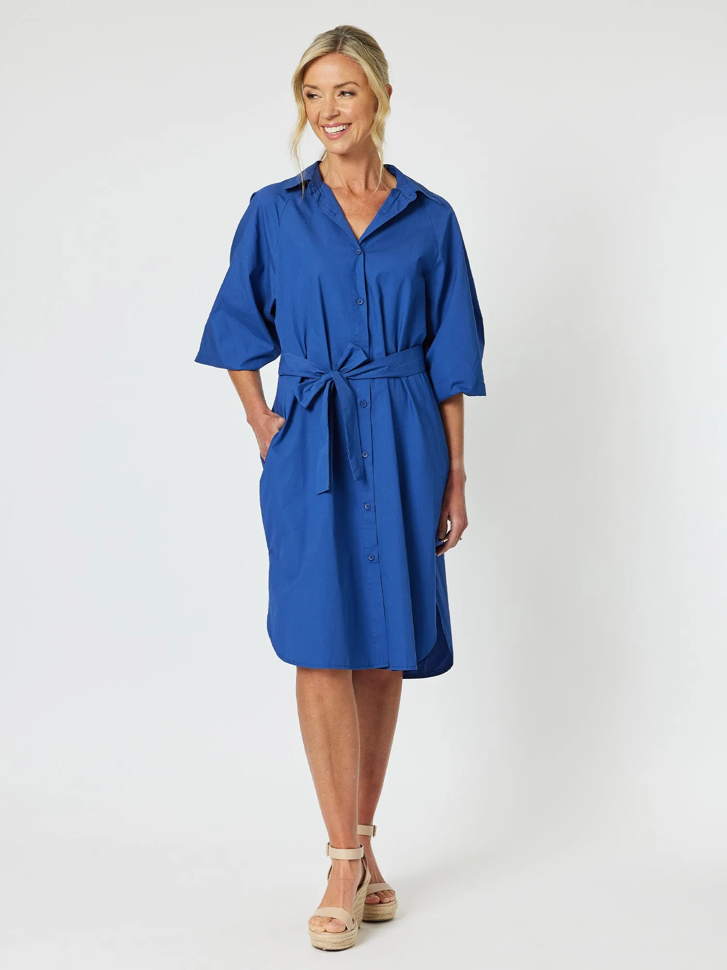 Alexis Poplin Dress - Cobalt sold by RC & Co