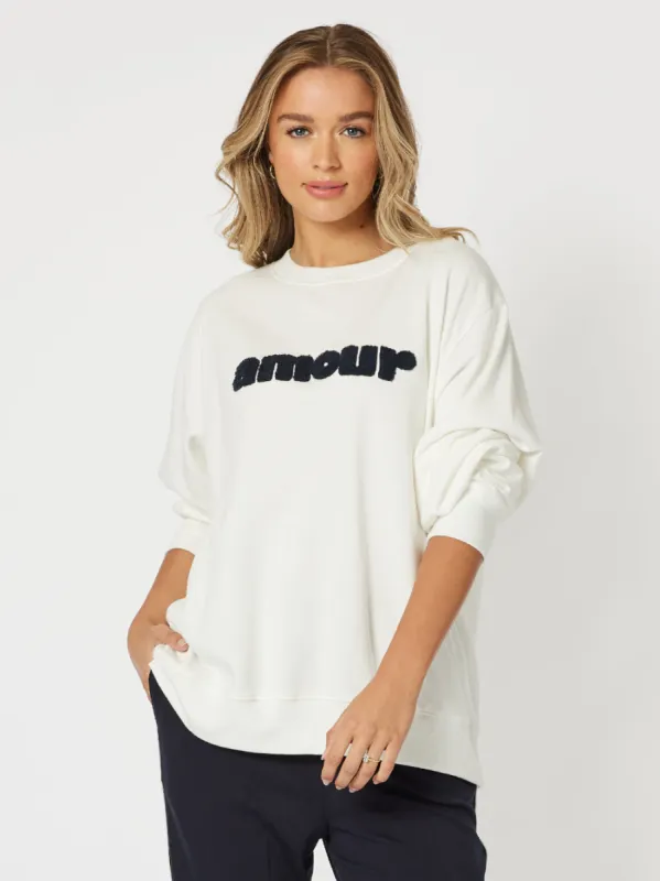 Amour Sweatshirt - White sold by RC & Co