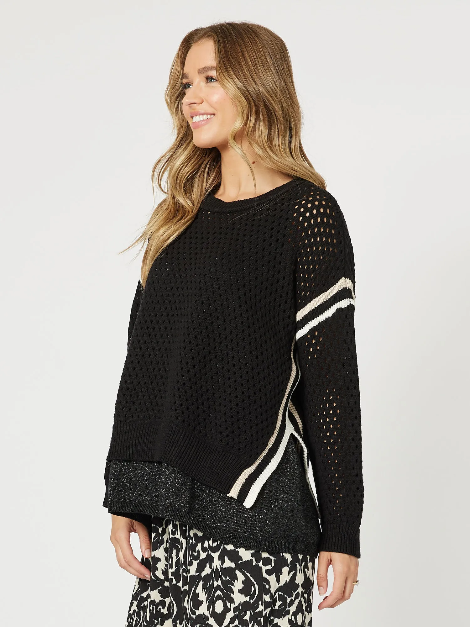Ally Stripe Trim Jumper - Black sold by RC & Co product image thumbnail 4