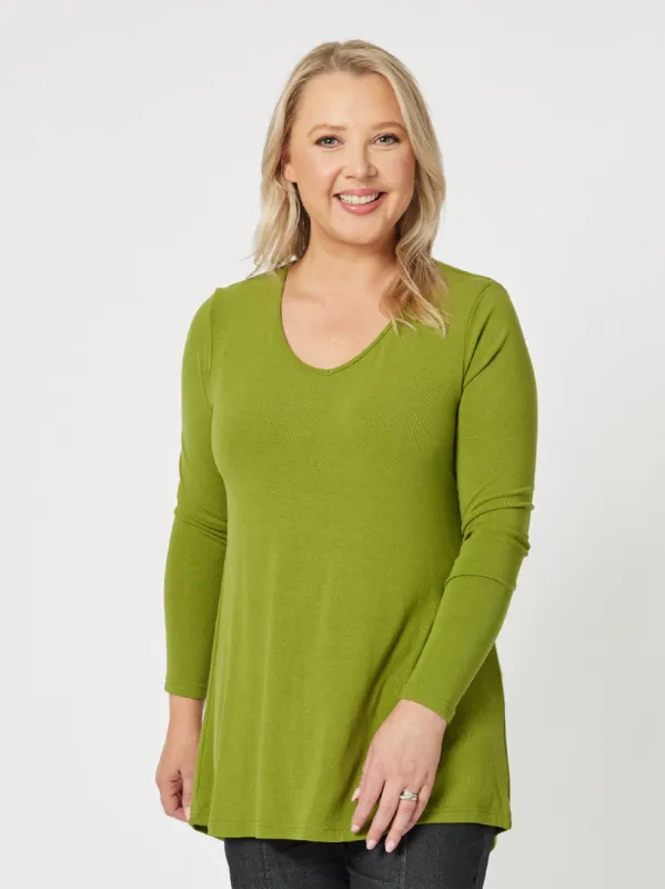 Keely Long Sleeve Top - Chartreuse sold by RC & Co