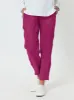 Sarah Linen Pleat Hem Pant - Magenta sold by RC & Co