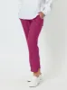 Sarah Linen Pleat Hem Pant - Magenta sold by RC & Co