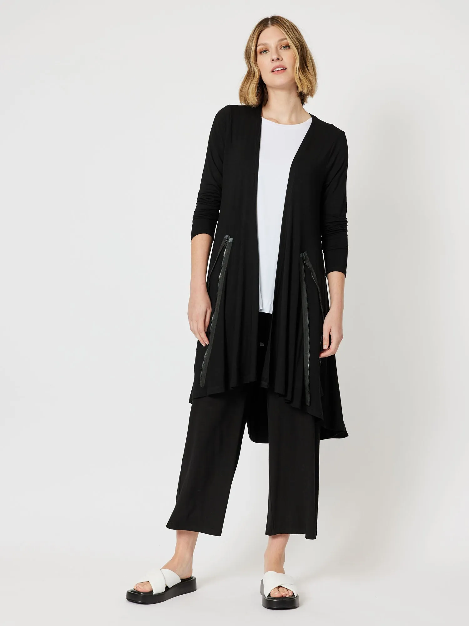 Roving Jersey Longline Cardigan - Black sold by RC & Co product image thumbnail 2