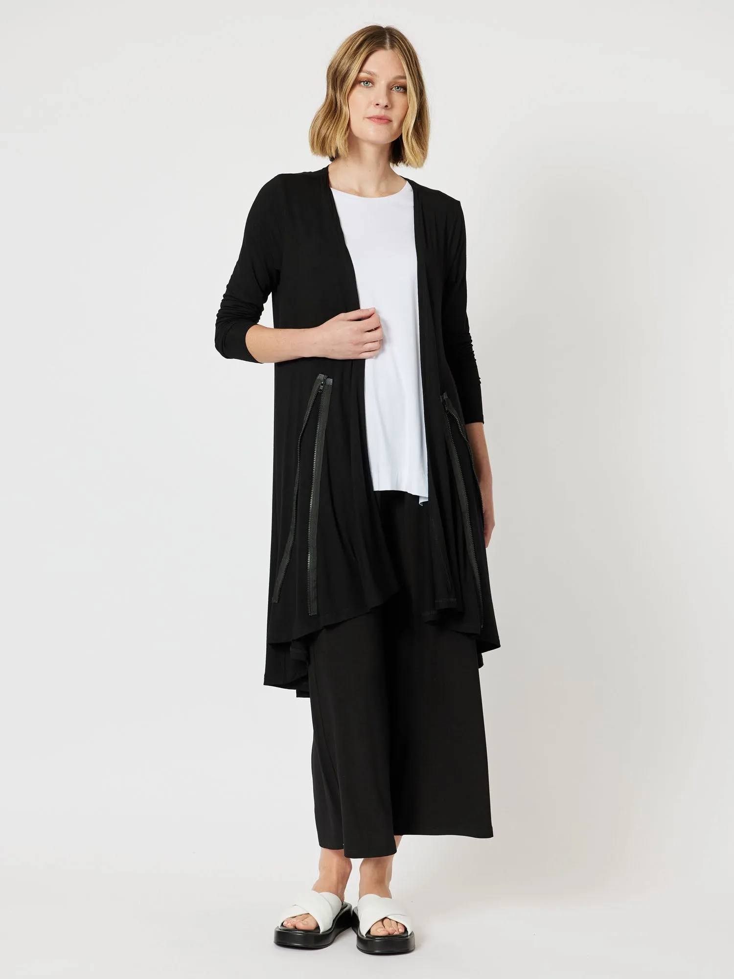 Roving Jersey Longline Cardigan - Black sold by RC & Co product image thumbnail 5