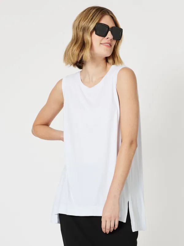 Cruise Jersey Tank Top - White sold by RC & Co