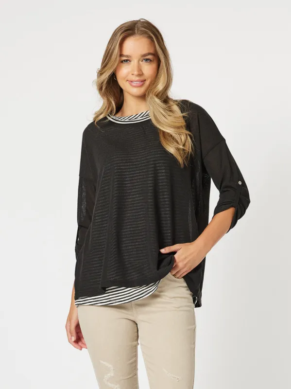 Lily 2 in 1 Top - Black sold by RC & Co