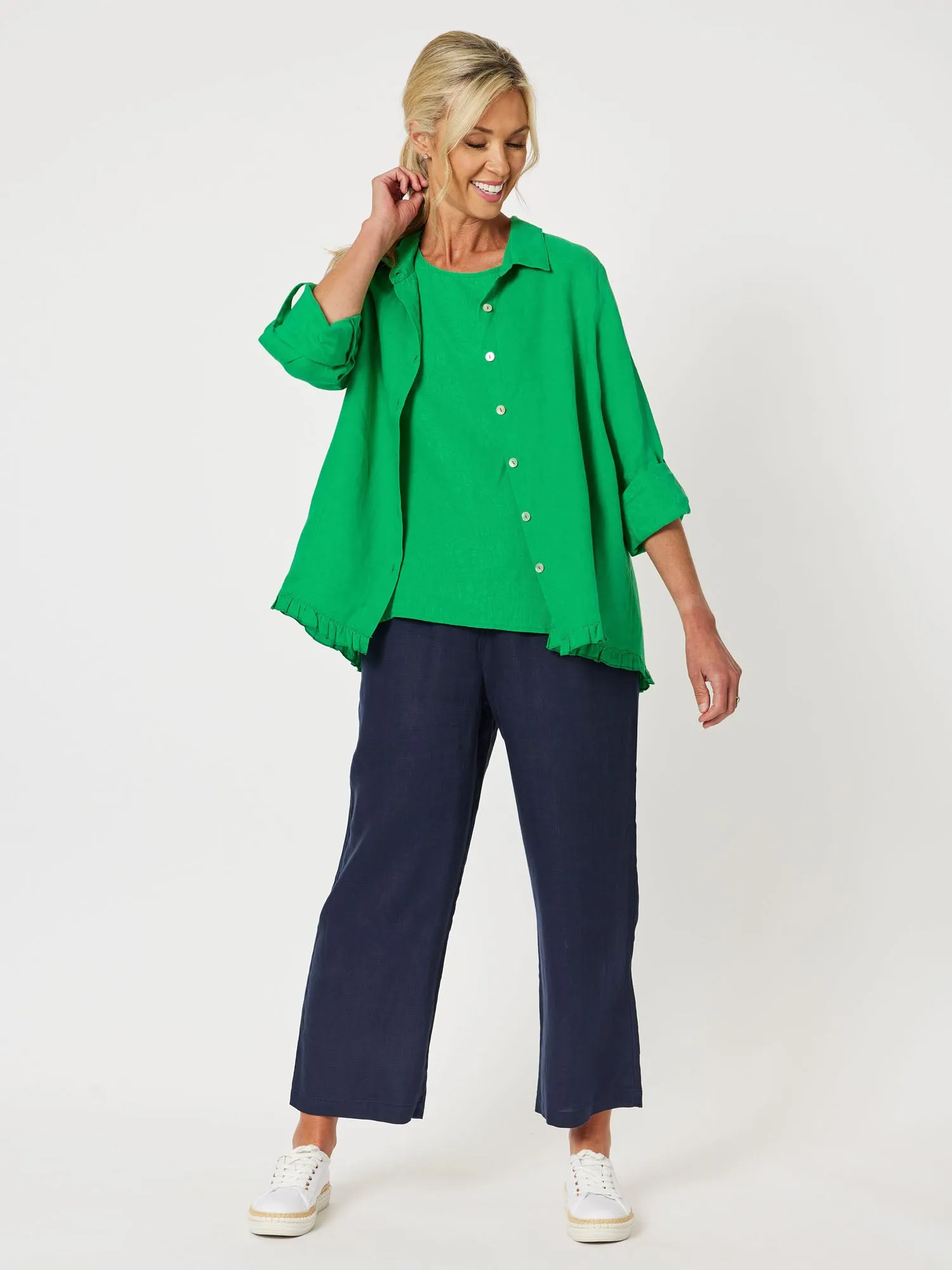 Lara Linen Wide Leg Pant - Navy sold by RC & Co product image thumbnail 4