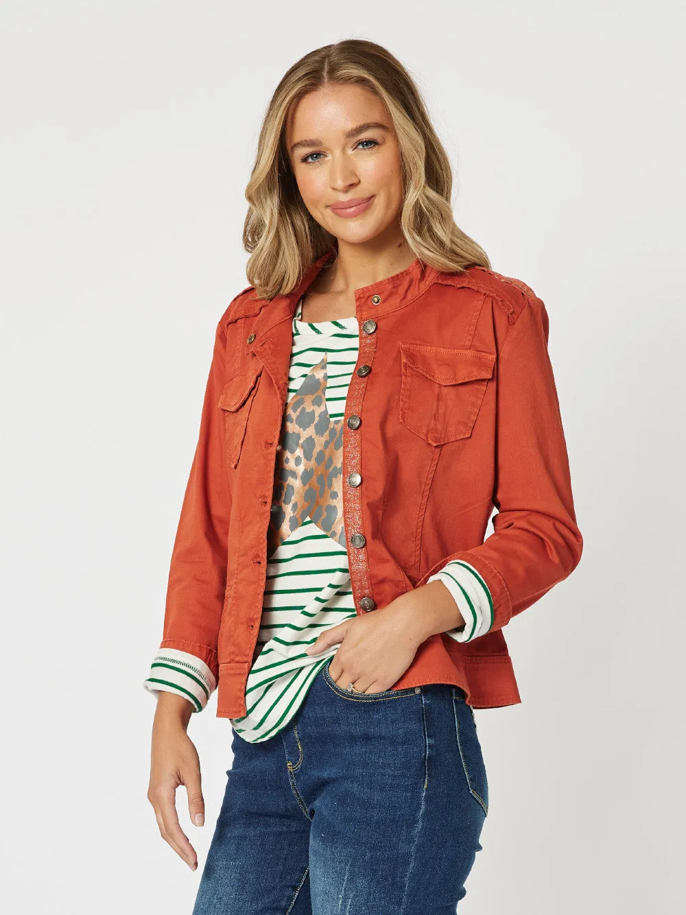 Military Denim Jacket - Maple sold by RC & Co