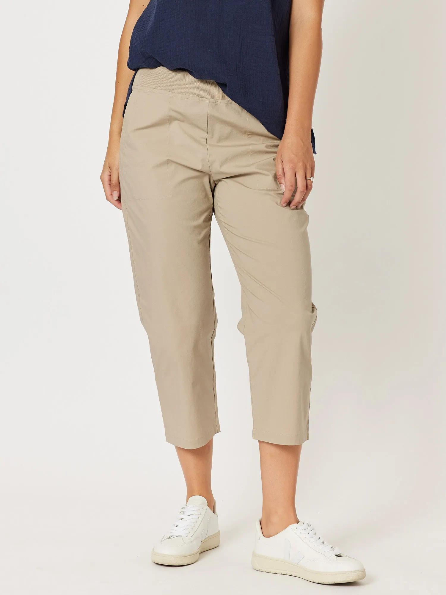 Santorini Cotton Capri Pant - Natural sold by RC & Co