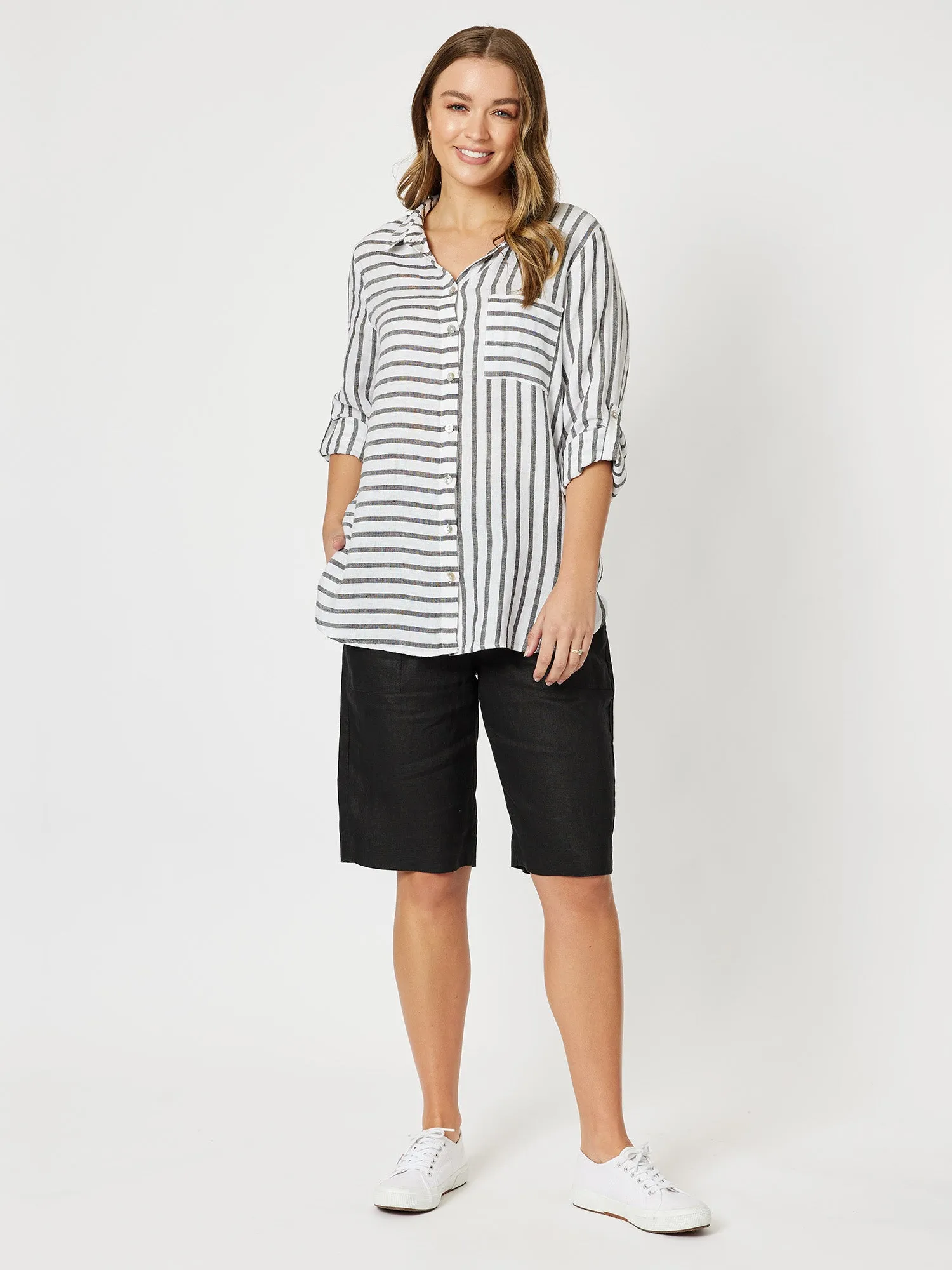 Stretch Waist Linen Short - Black sold by RC & Co product image thumbnail 2