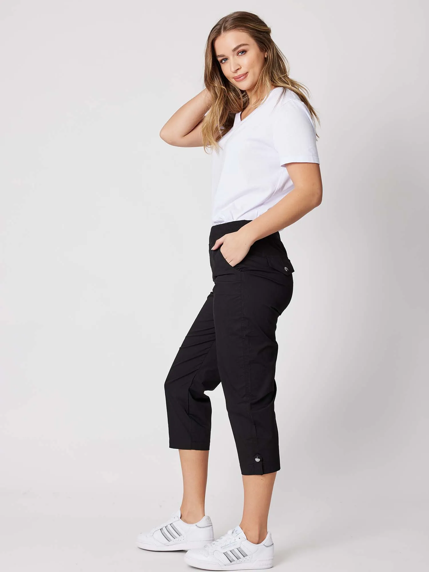 Santorini Cropped Cotton Pant - Black sold by RC & Co product image thumbnail 3