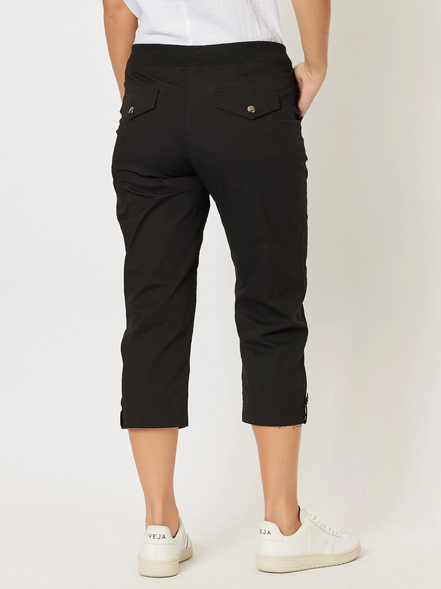 Santorini Cropped Cotton Pant - Black sold by RC & Co product image thumbnail 4