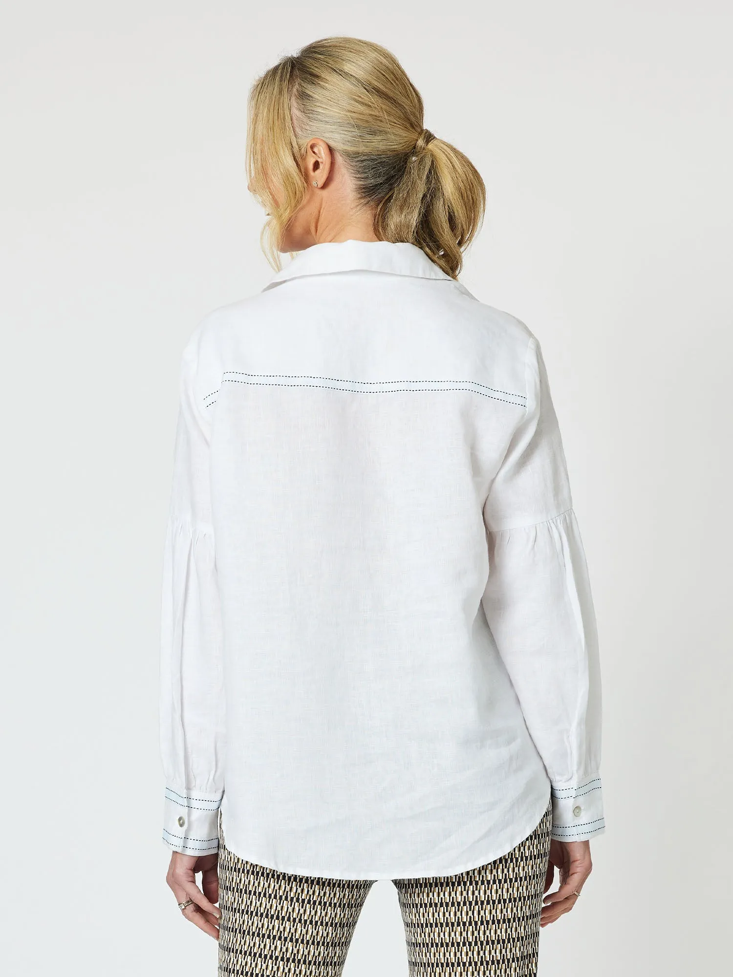 Eliza Linen Shirt - White sold by RC & Co product image thumbnail 4