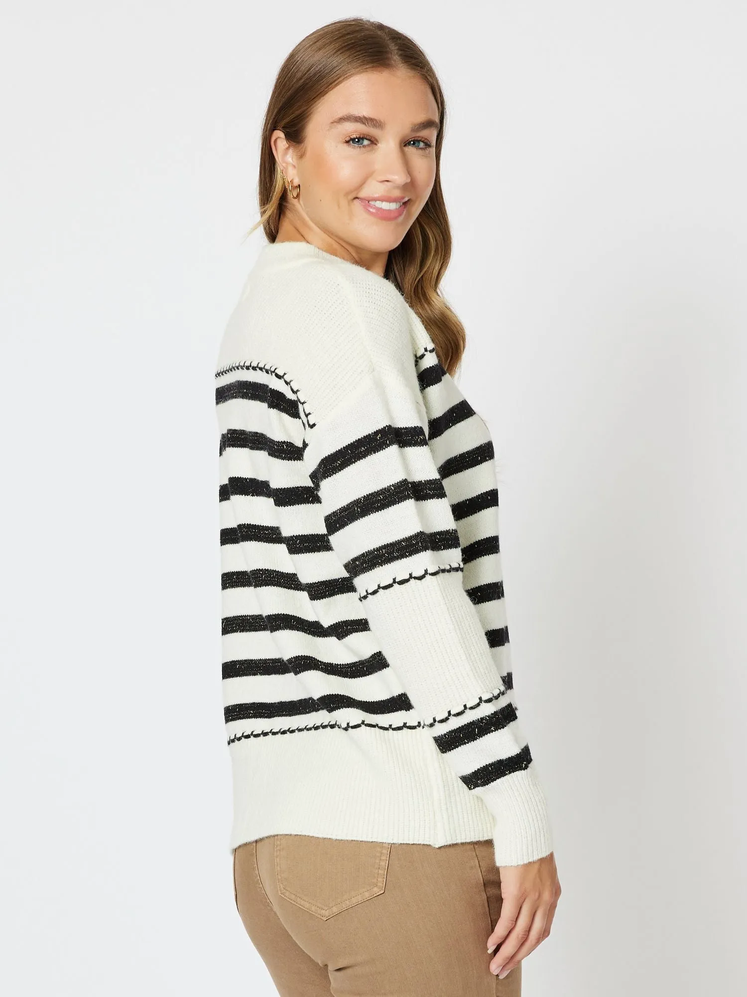 Stripe Wool Blend Knit - Ivory sold by RC & Co product image thumbnail 3