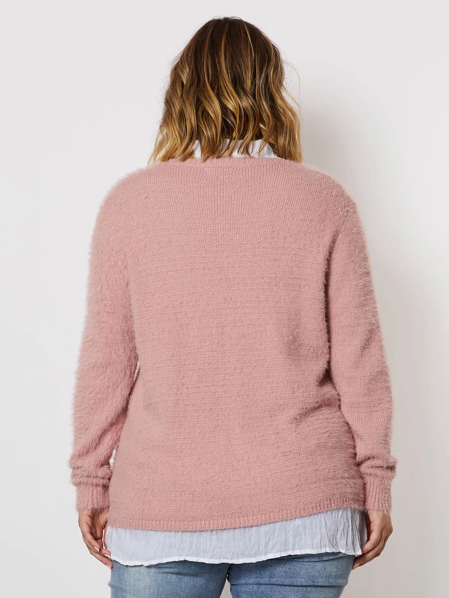 Fluffy Knit Jumper - Rose sold by RC & Co product image thumbnail 5