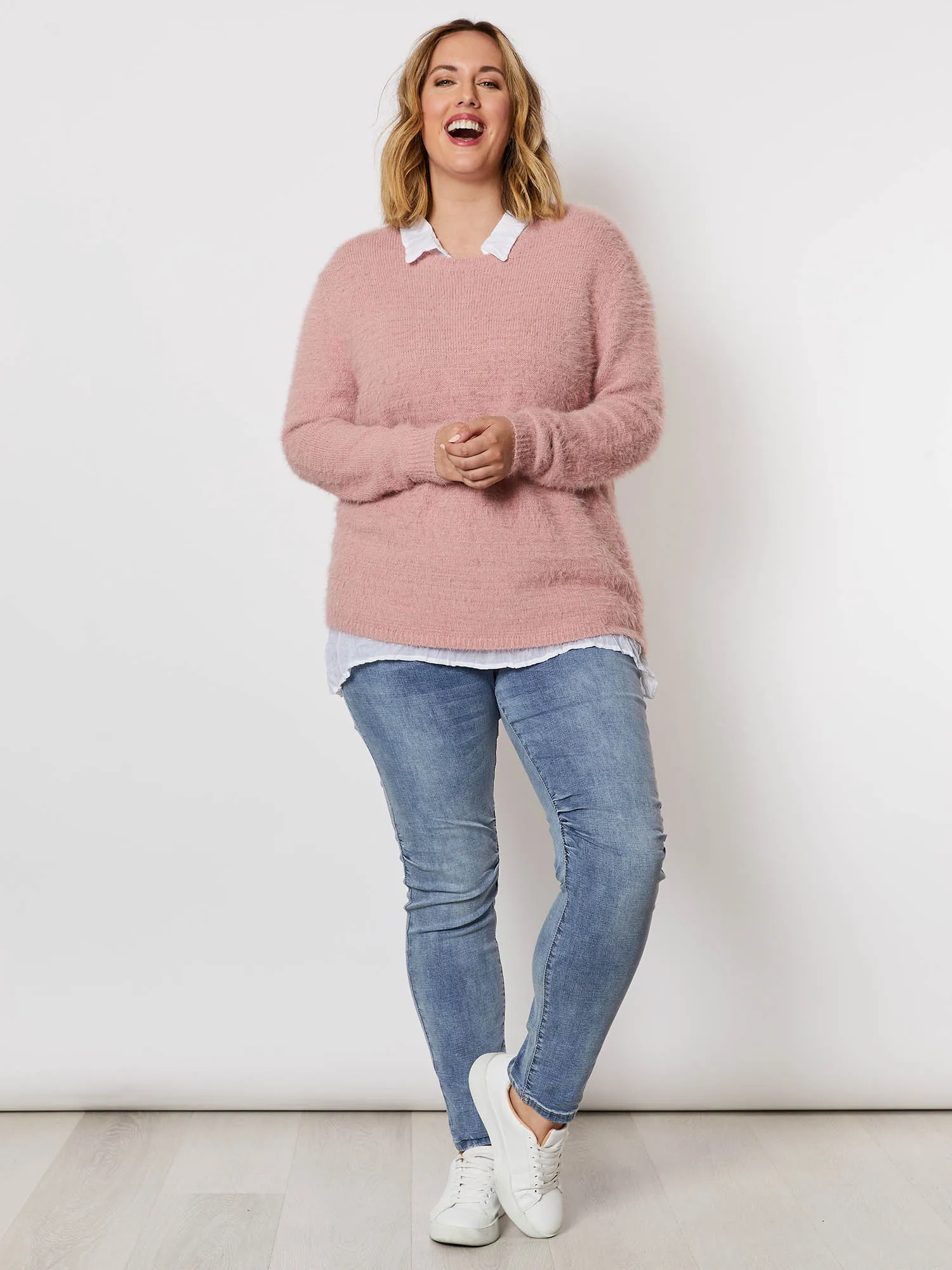 Fluffy Knit Jumper - Rose sold by RC & Co product image thumbnail 2