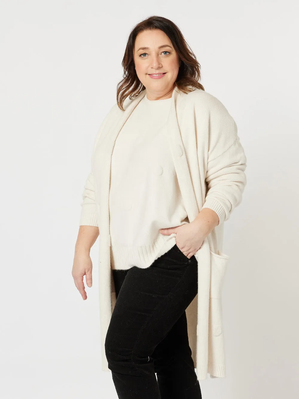 Brooke Knit Cardigan - Natural sold by RC & Co
