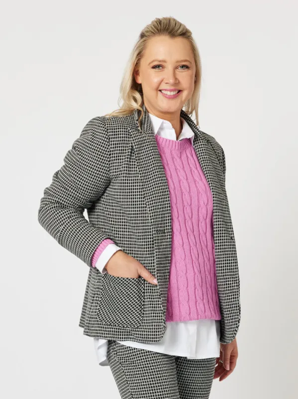 Jasmin Check Jacket - Black sold by RC & Co