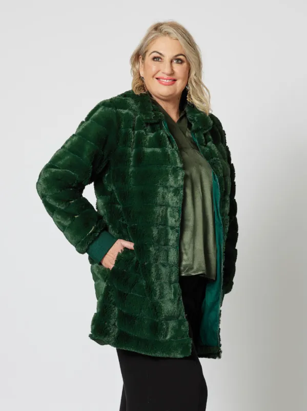 Princess Faux Fur Jacket - Moss sold by RC & Co