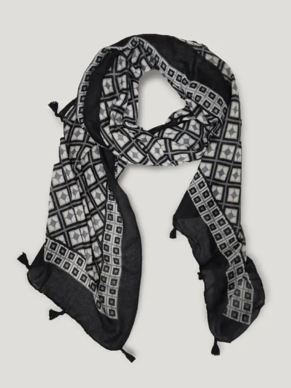 Mosaic Scarf - Black Multi sold by RC & Co