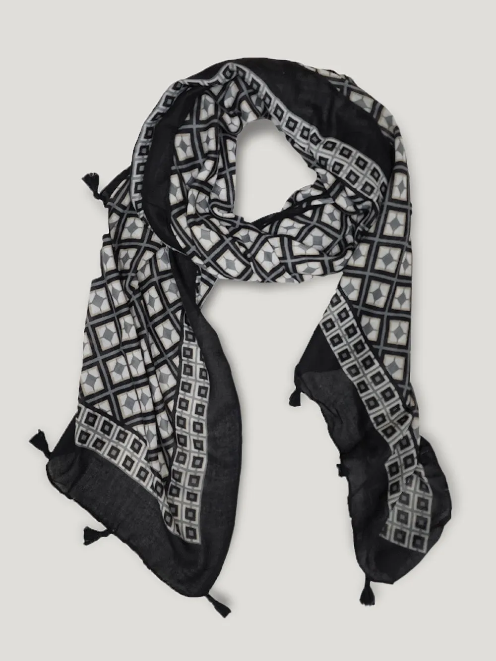 Mosaic Scarf - Black Multi sold by RC & Co