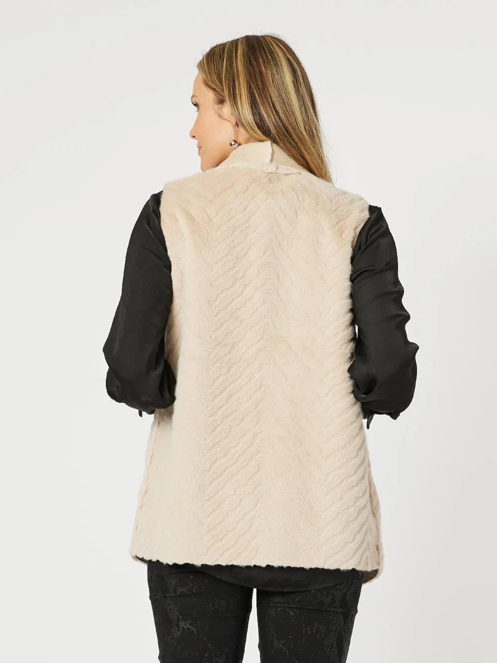 Faux Fur Reversible Vest - Natural sold by RC & Co product image thumbnail 4