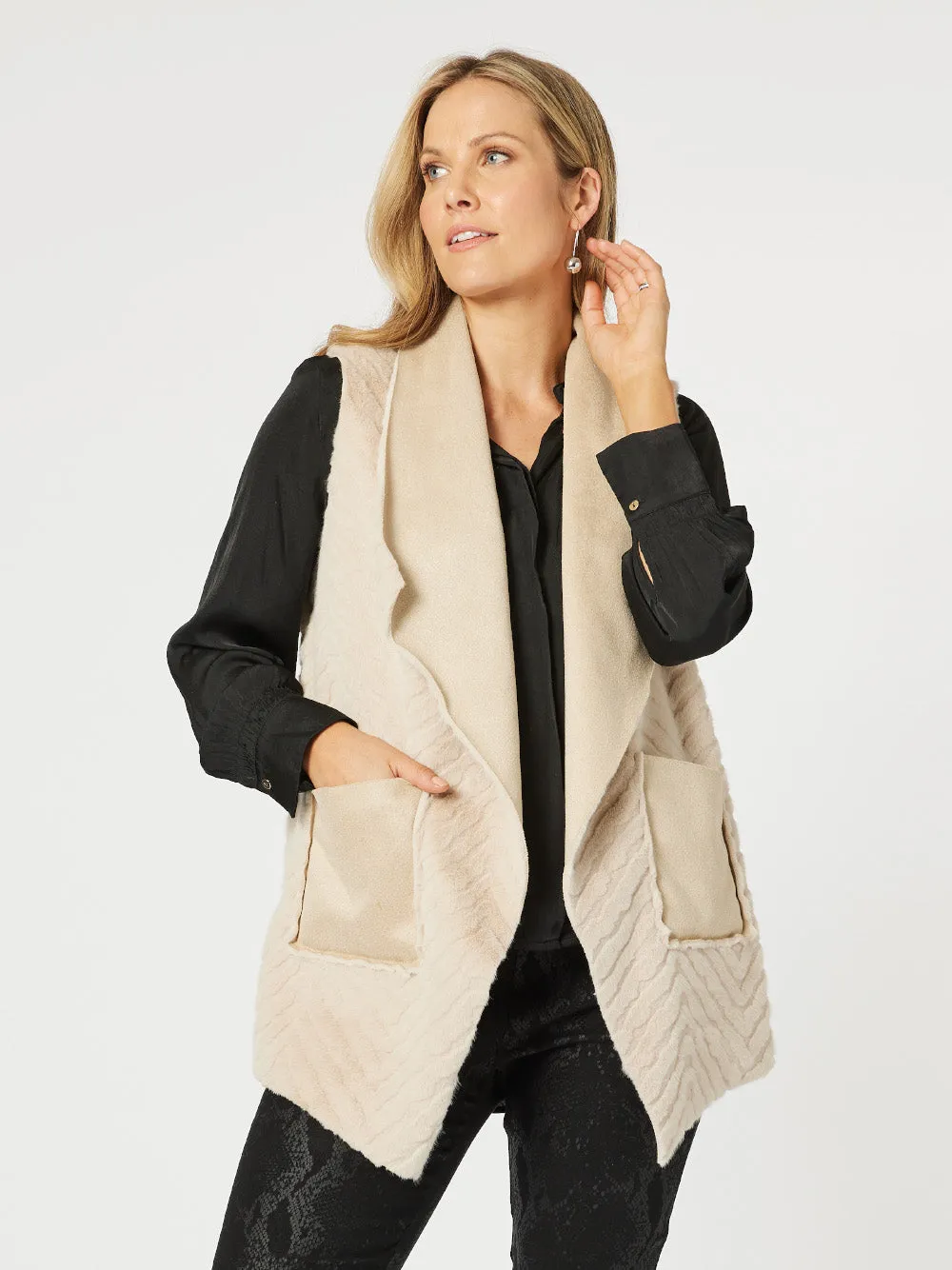 Faux Fur Reversible Vest - Natural sold by RC & Co